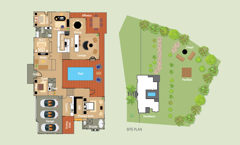 Floor Plan - Single Storey (multi level)